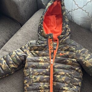 Nike Camouflage Jacket with Bright Orange Interior